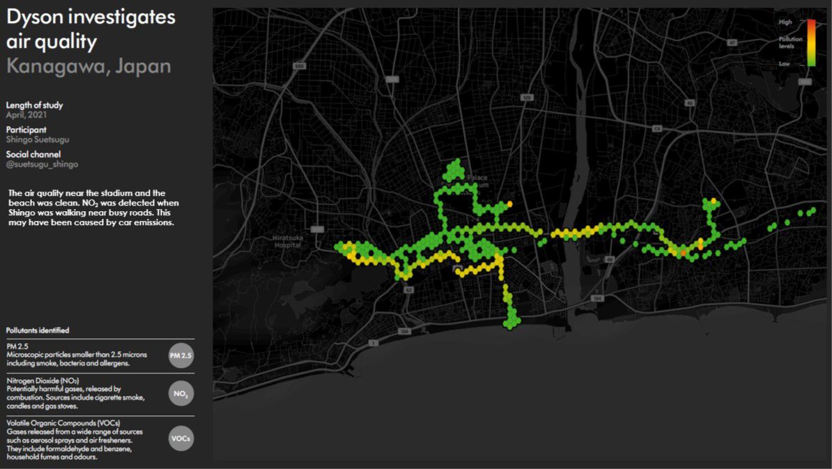 Map of Japan's air quality